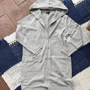 Banana Republic Gray Hooded Long Cardigan